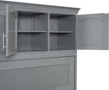 Virubi Queen Horizontal Murphy Bed Cabinet with Storage Cabinet,Wood Folding Murphy Wall Bed for Adult (Grey) Virubi