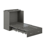 AFI, Southampton Murphy Bed Chest Twin XL with 6" Mattress, Storage Drawer & Built-in USB Charger, Grey AFI