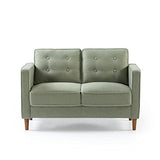 ZINUS Lauren Loveseat, Button Tufted Cushions, Easy, Tool-Free Assembly, Pear Green Zinus