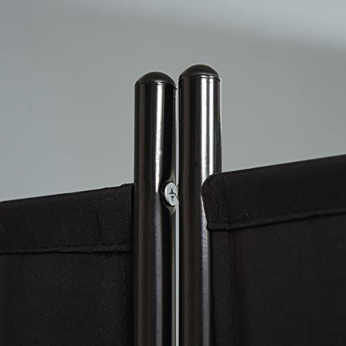 HOMCOM 6 Ft Tall 3 Panel Fabric Room Divider, Freestanding Partition Wall Divider, Folding Privacy Room Separator for Indoor, Home Office, Black HOMCOM