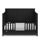Graco Hadley 5-in-1 Convertible Crib with Drawer (Black) – Combo, Includes Full-Size Nursery Storage, Converts from Baby Crib to Toddler Bed, Daybed Graco