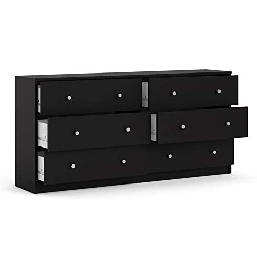 Pemberly Row 3PC Engineered Wood Dresser and Nightstands Bedroom Set in Black Pemberly Row