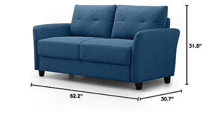 ZINUS Ricardo Loveseat Sofa / Tufted Cushions / Easy, Tool-Free Assembly, Lyon Blue