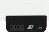 AFI, Northampton Full Size Murphy Bed Desk with Memory Foam 6" Mattress and Built-in USB Charger, White AFI