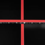 Merax Wood Loft Bed with Desk, Open Wardrobe, Storage Compartments and RGB Lights, Full Size, Red Merax