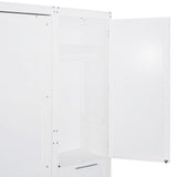 Quarte Modern Queen Size Murphy Bed with Closet, Drawers and Shelves, Cabinet Bed Folding Wall Bed for Guest Room, Office (White@1) Quarte