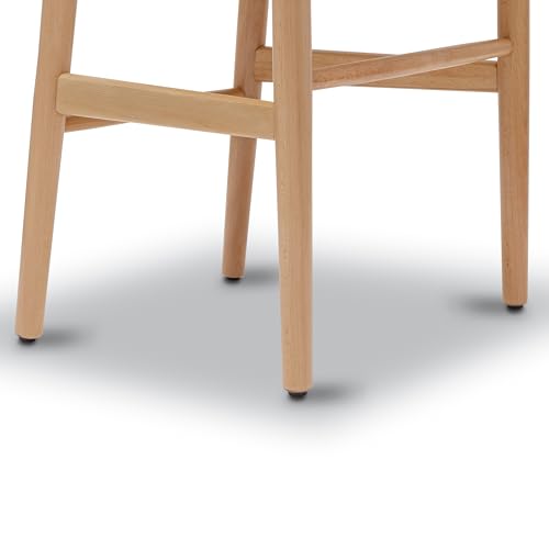 Poly and Bark Weave Modern Wooden Mid-Century Dining Chair, Hemp Seat, Natural (Set of 2) - WoodArtSupply