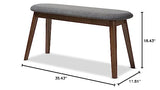 Baxton Studio Easton Mid-Century Modern Dark Grey Fabric Upholstered Walnut Finished Wood Bench Baxton Studio