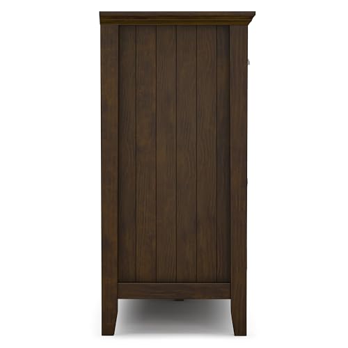 SIMPLIHOME Acadian SOLID WOOD and Pine Rectangle Transitional Large Sideboard Buffet for The Dining Room and Kitchen, 60 inch, Brunette Brown SIMPLIHOME