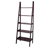 Espresso 5-Shelf Ladder Bookcase - 72-Inch Stylish Storage Solution Casual Home
