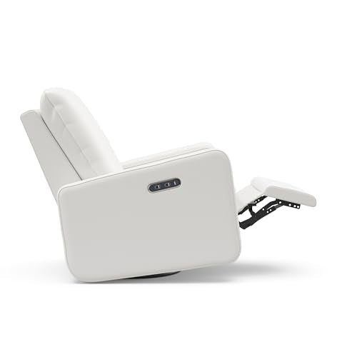 Graco Teddi Power Recliner Swivel Glider (Ivory Basketweave) – Electronic Power Recline, USB-A & USB-C Charger, Premium Cushioning & Comfort Graco