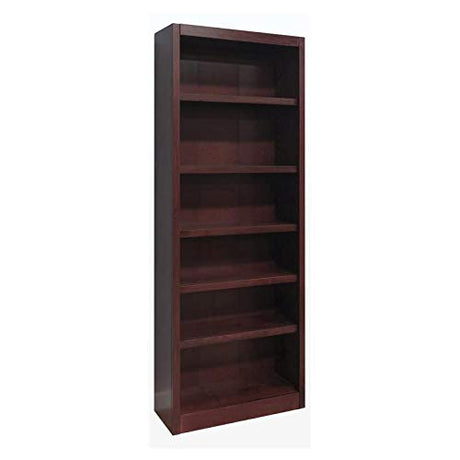 BOWERY HILL 84" Traditional Cherry 6-Shelf Wood Bookcase BOWERY HILL