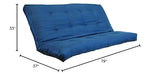 Kodiak Furniture Queen-Size Traditional Suede Fabric Futon Mattress in Blue Kodiak Furniture