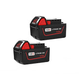 2Pack 5.0Ah 18V Lithium-ion Battery Replacement for Milwaukee M18 Battery, Replacement for Milwaukee M18 Cordless Power Tools 18V Batteries 48-11-1850 48-11-1840 48-11-1812 and 18 Volt Charger Volvmakz