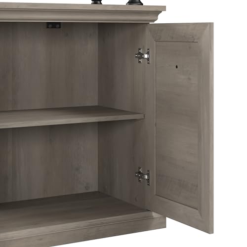 Coliseum Designer Bookcase with Doors in Driftwood Gray by Bush Business Furniture - WoodArtSupply