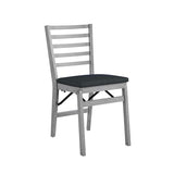 COSCO Contoured Back Wood Folding Chair, 2-Pack, Gray Wash COSCO