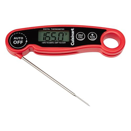 Cuisinart LCD Digital Instant Read Thermometer, Water Resistant Meat Thermometer for Home & Grill, Digital Grill Thermometer with Calibration & Backlight, Home Gadget, BBQ, Smoker, Oil Fry & Candy Cuisinart