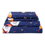 CIMVI Twin Sheets Set for Boys Space Rocket Universe Bed Sheets for Kids 3 Pieces Soft Microfiber Bed Sets with Deep Pocket Cartoon Bedding for Children Kids (Space, Twin) CIMVI