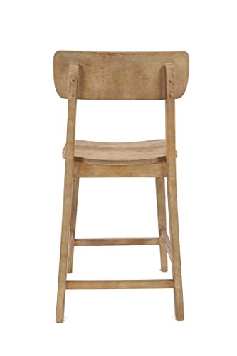 Boraam Torino Counter Height Stool, 24-Inch, Barnwood Wire-Brush - WoodArtSupply