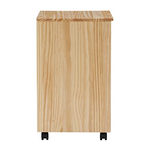 Linon Home Decor Products Corinne Six Drawer Storage, Natural Rolling Cart Linon Home Decor Products