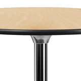 Flash Furniture Round Wood Cocktail Tables with 2 Columns, Set of 4, Natural Flash Furniture