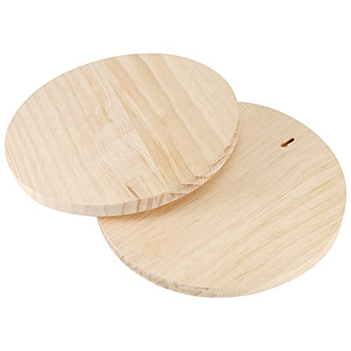 FUNSUEI 3 Pack 12 Inch Round Wooden Plaque, 3/4 Inch Thick Unfinished Wooden Circle Plaque, Natural Wooden Base for Craft Projects, Sign, Painting, Woodcarving FUNSUEI
