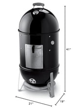 Weber 18-inch Smokey Mountain Cooker, Charcoal Smoker,Black Weber