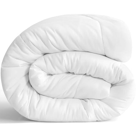 NTBAY Twin Comforter - Down Alternative Duvet Insert, All Season Bedding Quilted with Corner Tabs, Machine Washable, Soft Comforter Only, White NTBAY