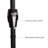 California Umbrella 9' Round Aluminum Market Umbrella, Crank Lift, Auto Tilt, Bronze Pole, Hunter Green Olefin California Umbrella