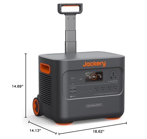 Jackery Portable Power Station Explorer 3000 Pro, Solar Generator with 3024Wh, 2x100W PD Ports, 2.4H Full Charge, Compatible with SolarSagas, for Home Backup, RV, Off-grid (Solar Panel Option - WoodArtSupply