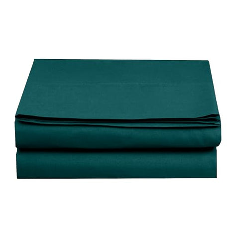 Elegant Comfort Premium Hotel Quality 1-Piece Flat Sheet, Luxury and Softest 1500 Premium Hotel Quality Microfiber Bedding Flat Sheet, Wrinkle-Free, Stain-Resistant, King, Marine Teal Elegant Comfort