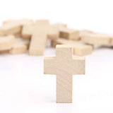 Pack of 30 Unfinished Wood Crosses - Blank Mini Wooden Cross Shaped Cutouts Religious Sunday School VBS Summer Camps DIY Arts Craft Projects (1-1/2" H x 1-1/4'W) Factory Direct Craft