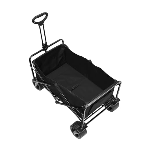 VEVOR Collapsible Folding Wagon Cart, 220lbs Heavy Duty Wagons Carts Foldable with Wheels, Outdoor Portable Garden Cart Utility Wagon for Groceries Camping Sports with Large Capacity & Drink  - WoodArtSupply