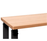 Heavy-Duty Height Adjustable Workbench Table, Maple Wood Top, Steel Frame (Graphite Black, 72" W x 25" D x 28.5”-42” H) WoodArtSupply