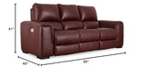 Signature Design by Ashley Alessandro Contemporary Leather Power Reclining Sofa with Adjustable Headrest, Red Signature Design by Ashley
