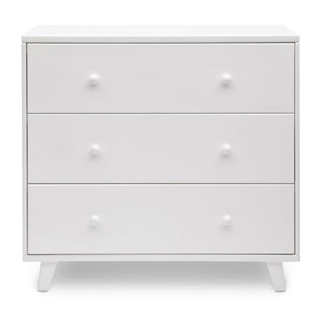 Delta Children Ava 3 Drawer Dresser with Changing Top and Interlocking Drawers - Greenguard Gold Certified, White Delta Children