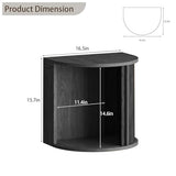 WTWEGMDGE Floating Nightstand Set of 2,Wooden Wall-Mounted Nightstand with Fluted Sliding Roll-Up Door,Space-Saving,Suitable for Small Space Bedroom,Living Room (Black-Floating Nightstand Set of 2) WTWEGMDGE