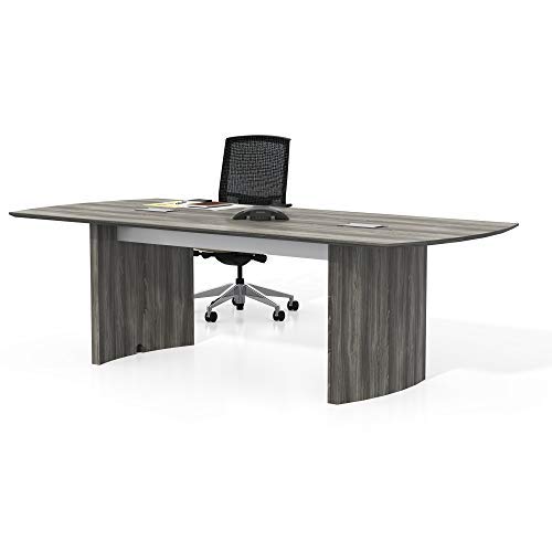 Safco Products Medina Modern Office Conference Meeting Room Table, 8', Gray Steel - WoodArtSupply