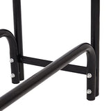 Sunnydaze Outdoor Firewood Log Rack and Cover Combo Set - Black Powder-Coated Steel and PVC - Black Fabric - 4-Foot Sunnydaze