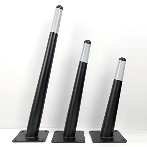 Black Gray Furniture Table Leg,Iron Round Tapered Sofa Legs,Slant Metal Cabinet Feet Furniture Leg Hardware,Replacement for Coffee Table Cupboard Chair,Height 10-72cm,4 Pack (72cm/28.3inch) (Black，gr WoodArtSupply