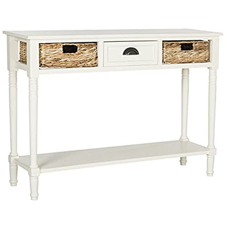 Safavieh Home Collection Christa Distressed White 3-Drawer Storage Console Table, Distressed/White Safavieh
