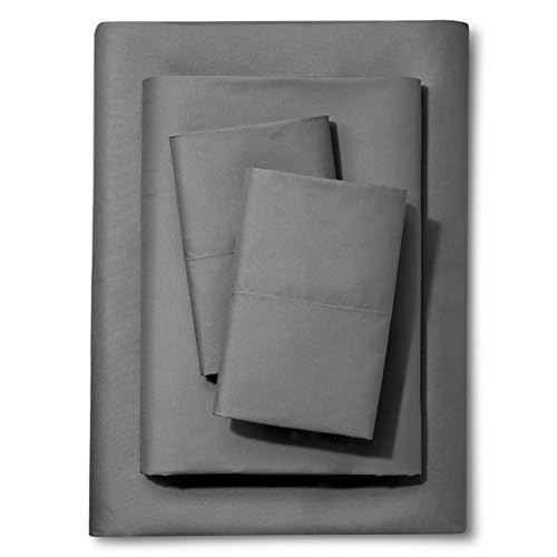 Full XL 100% Microfiber Double Brushed Sheet Set - Extra-Soft, Breathable & Wrinkle-Free - 15" Deep Pockets, 54" x 80" - Ideal for Extra Long Full Beds - 4PC Set (Full XL, Dark Grey) DESTINY CRESCENT BEDDING