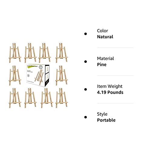 CONDA 12 Pack 11.8" Tabletop Easel, Portable A-Frame Tripod Tabletop Easel Set for Painting Party & Displaying Canvases, Photos, Display Tripod Holder Stand for Students Kids Beginners conda