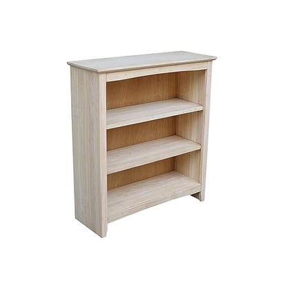 International Concepts Shaker Bookcase, 36-Inch, Unfinished - WoodArtSupply