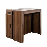 118.11" L Modern Multifunctional Extendable Dining Table with Outlet,Extendable Dining Table for 2 to 12 People with Outlet,Space Saving Expanding Table with Storage for Party,Meetings (Walnut) JIJIWANG