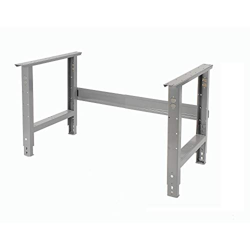 Global Industrial Adjustable Height Workbench C-Channel Leg, Maple Butcher Block Square Edge, 48" W x 30" D, Gray Global Industrial