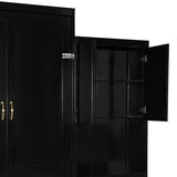 Merax Murphy Bed with Desk, Vanity and Cabinets, Queen Size, Espresso Merax