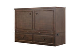 Mega Solutions Venetian Murphy Cabinet Bed with Deepest Storage Drawer On The Market and USB Charging Station (Queen, Dark Walnut) Mega Solutions