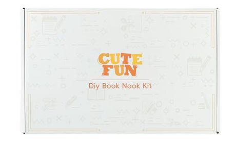 Cutefun Book Nook Kit - DIY Miniature Doll House Kit, Book Nook Kits for Adults, 3D Wooden Puzzle Bookend Bookshelf with LED Light for Cafe Crafts Lovers (Corner Coffee Shop) Cutefun