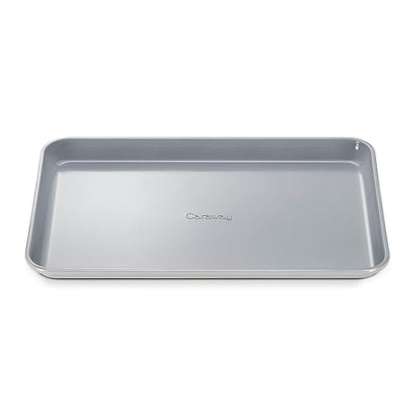 Caraway Non-Stick Ceramic Baking Sheet - Naturally Slick Ceramic Coating - Non-Toxic, PTFE & PFOA Free - Perfect for Baking, Roasting, and More - Medium (15" x 10") - Gray Caraway